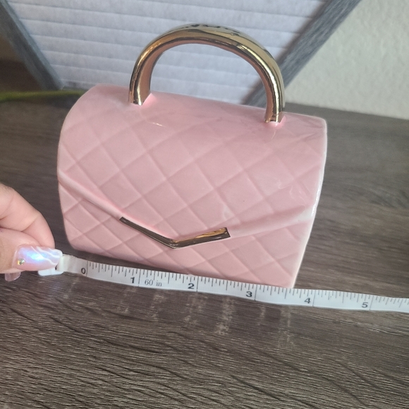 Pretty in Pink Gold Handbag Purse Room Office Home decor Glamorous Decorative - Picture 3 of 9